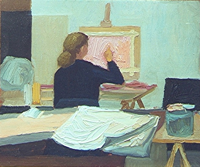 Christiane beim Malen